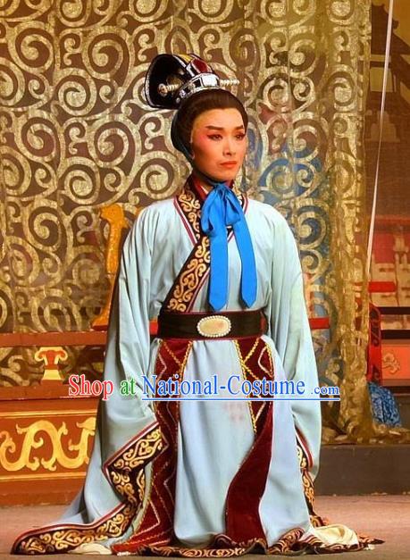 Chinese Yue Opera Han Dynasty Scholar Garment Costumes and Headwear Han Wen Empress Shaoxing Opera Young Male Dou Guangping Apparels Clothing