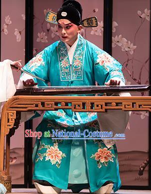 Chinese Classical Kun Opera Young Men Apparels Pipa Ji Peking Opera Niche Garment Scholar Costumes and Headwear