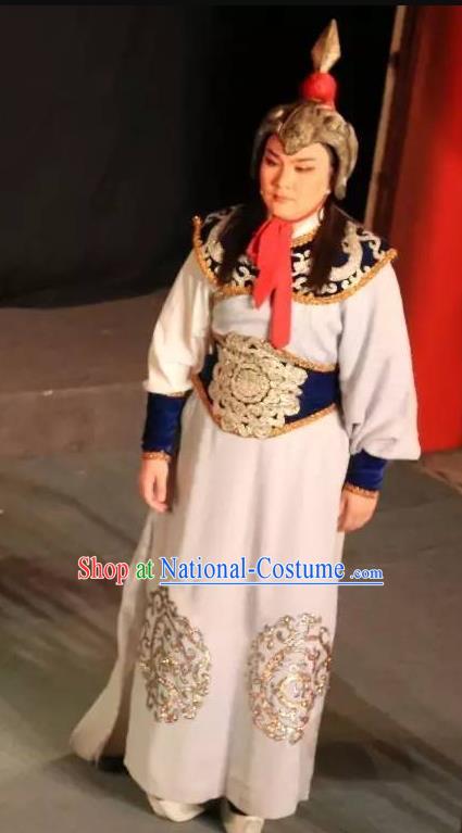 Chinese Yue Opera Wusheng Baihua River Apparels Costumes and Headwear Shaoxing Opera Martial Male General Garment