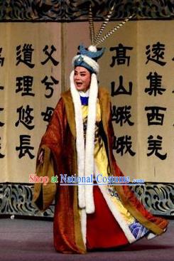 Chinese Yue Opera Young Male Garment Costumes and Headwear Shaoxing Opera Cai Wenji Xiaosheng Prince Apparels