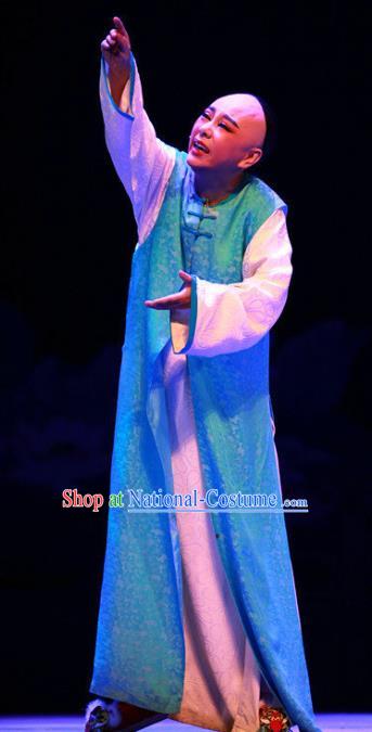 Chinese Yue Opera Young Male Garment Costumes and Headwear Wisp of Hemp Shaoxing Opera Stupid Scholar Xiaosheng Apparels