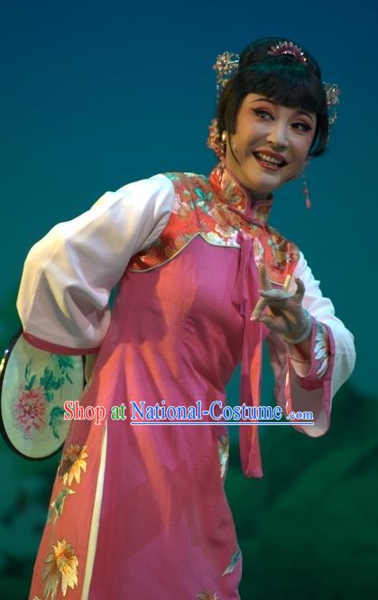 Chinese Shaoxing Opera Hua Tan Wisp of Hemp Dress and Headpieces Yue Opera Actress Garment Costumes Lin Niufen Apparels