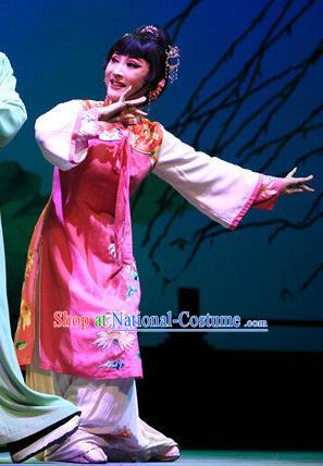 Chinese Shaoxing Opera Hua Tan Wisp of Hemp Dress and Headpieces Yue Opera Actress Garment Costumes Lin Niufen Apparels