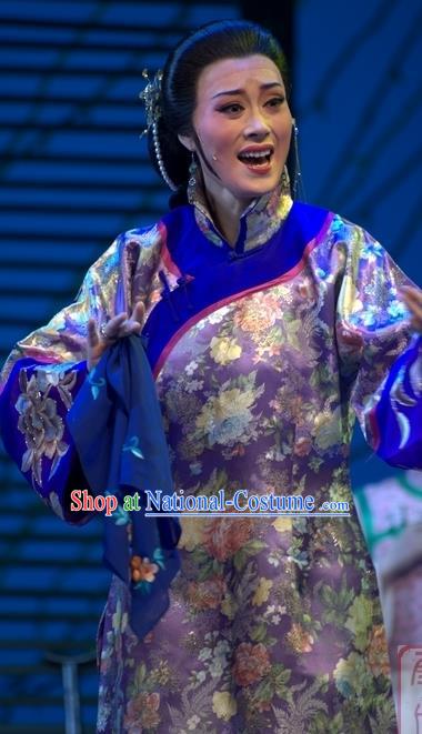 Chinese Shaoxing Opera Wisp of Hemp Elderly Female Dress and Headpieces Yue Opera Costumes Old Dame Garment Apparels