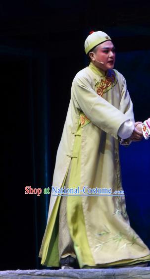 Chinese Yue Opera Young Male Garment Costumes and Headwear Jiujin Girl Shaoxing Opera Scholar Robe Apparels