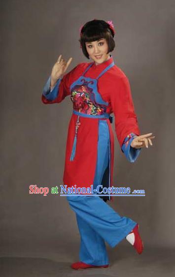 Chinese Shaoxing Opera Country Lady Jiujin Girl Dress and Headpieces Yue Opera Hua Tan Garment Apparels Young Female Costumes