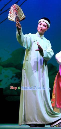 Chinese Yue Opera Scholar Young Male Garment Costumes and Hat Wisp of Hemp Shaoxing Opera Xiaosheng Jun Yu Robe Apparels