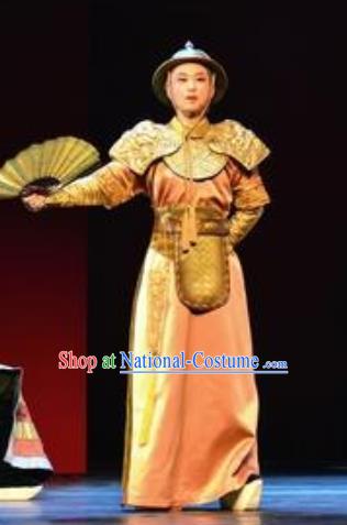 Chinese Yue Opera Xiaosheng Costumes and Headwear Bu Bu Jing Xin Shaoxing Opera Apparels Qing Dynasty Young Male Prince Garment