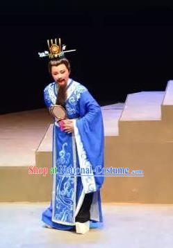 Xi Ma Qiao Chinese Yue Opera Elderly Male Costumes and Headwear Shaoxing Opera Laosheng Official Apparels Garment