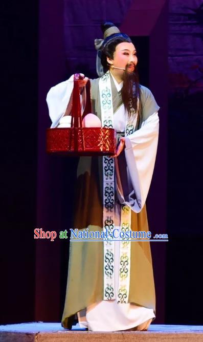 Xi Ma Qiao Chinese Yue Opera Laosheng Costumes and Headwear Shaoxing Opera Elderly Male Apparels Garment