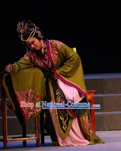 Chinese Shaoxing Opera Dowager Countess Dress Garment and Headpieces Han Gong Yuan Yue Opera Elderly Female Apparels Costumes