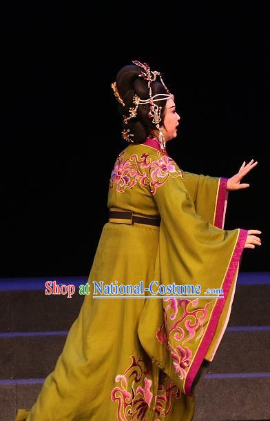 Chinese Shaoxing Opera Dowager Countess Dress Garment and Headpieces Han Gong Yuan Yue Opera Elderly Female Apparels Costumes