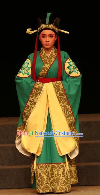 Chinese Yue Opera Young Male Costumes and Headwear Han Gong Yuan Shaoxing Opera Court Eunuch Garment Apparels