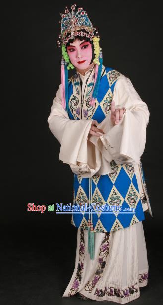 The Autumn River Chinese Beijing Opera Taoist Nun Costumes Peking Opera Garment Female Hua Tan Apparels and Headdress