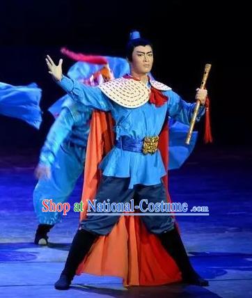 The Love of Maritime Silk Road Chinese Yue Opera Young Male Costumes and Headwear Shaoxing Opera Wusheng Garment Martial Man Apparels