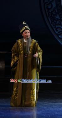 The Love of Maritime Silk Road Chinese Yue Opera Laosheng Costumes and Headwear Shaoxing Opera Garment Elderly Male Apparels