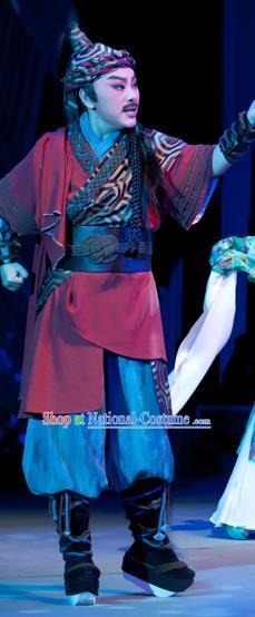 Bady from the Sea Chinese Yue Opera Young Male Apparels Costumes and Headwear Shaoxing Opera Sailor Garment