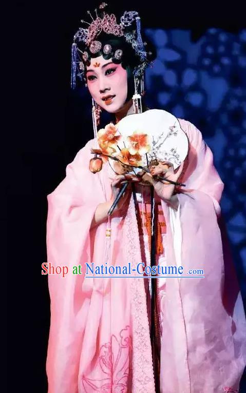 Chinese The Purple Hairpin Kun Opera Rich Lady Costumes and Hair Accessories Peking Opera Hua Tan Garment Pink Dress Huo Xiaoyu Apparels