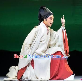 Chinese Yue Opera Scholar Wang Yangming Costumes and Headwear Shaoxing Opera Young Male Xiaosheng Garment Apparels