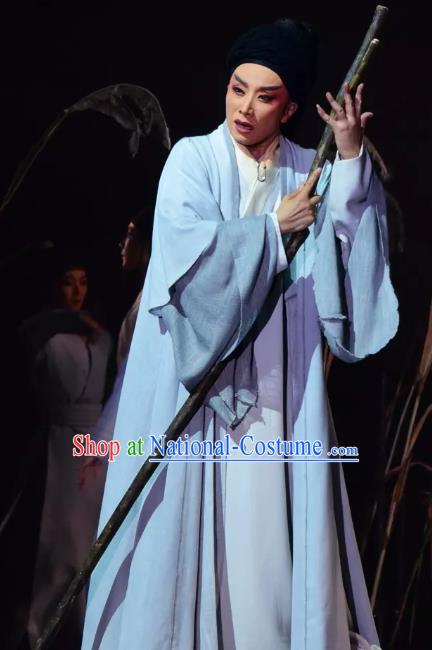 Chinese Yue Opera Scholar Apparels Costumes and Headwear Shaoxing Opera Xiaosheng Young Male Wang Yangming Garment