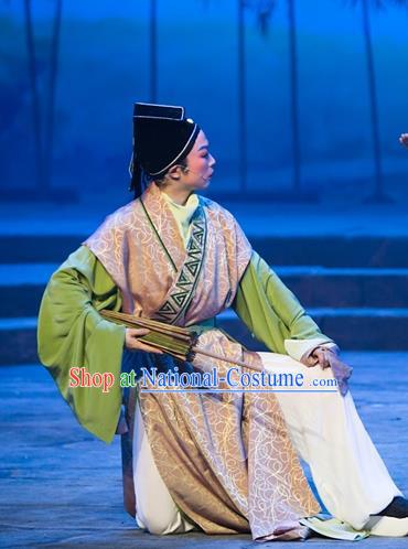 Chinese Yue Opera Young Male Physician Chen Shigong Apparels and Headwear Ren Heart Medicine Shaoxing Opera Garment Scholar Costumes