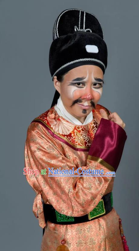 Baozheng Tears Chinese Yue Opera Chou Role Apparels and Hat Shaoxing Opera Clown Garment Costumes