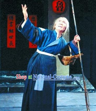 Chinese Shaoxing Opera Poor Woman Costumes and Headpieces Mistress Xiang Lin Yue Opera Servant Female Beggar Garment Apparels