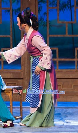 Chinese Shaoxing Opera Ren Heart Medicine Young Mistress Dress Costumes and Headpieces Yue Opera Actress Country Woman Apparels Garment