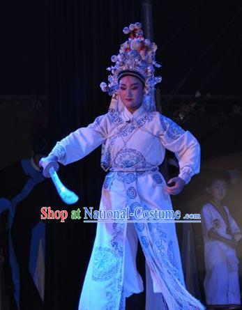 Tian Dao Zheng Yi Chinese Yue Opera Martial Man Costumes and Hat Shaoxing Opera Garment Takefu Wusheng Apparels