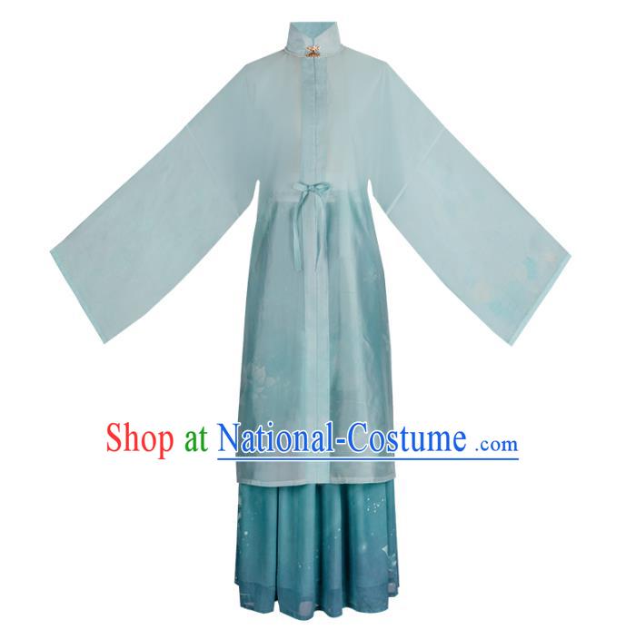 Chinese Traditional Garment Ancient Ming Dynasty Noble Lady Historical Costumes Embroidered Hanfu Dress