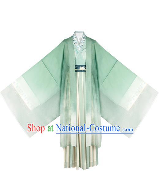 Chinese Ancient Jin Dynasty Noble Lady Hanfu Dress Traditional Garment Embroidered Historical Costumes Complete Set