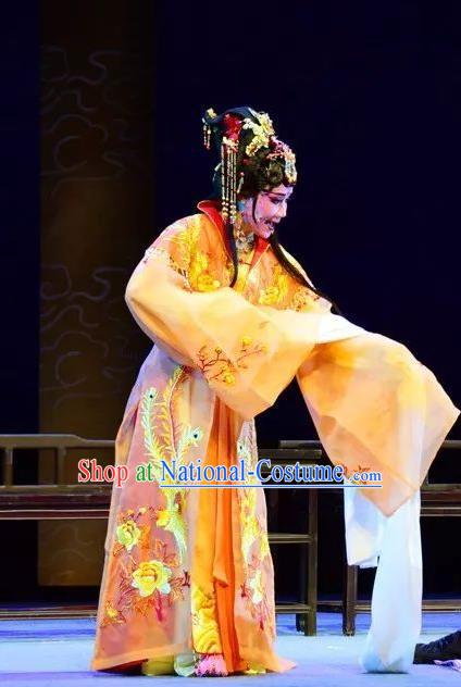 Chinese Shaoxing Opera Princess Dress Costumes and Headdress Xianglian Case Yue Opera Hua Tan Garment Apparels