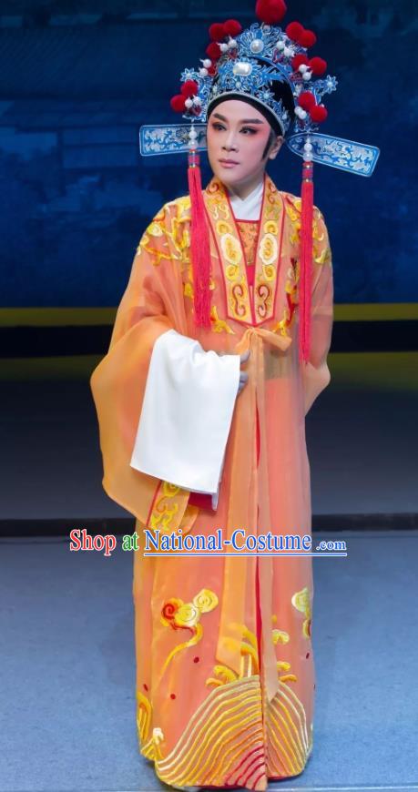 Xianglian Case Chinese Yue Opera Scholar Chen Shimei Garment and Headwear Shaoxing Opera Xiaosheng Young Man Apparels Costumes