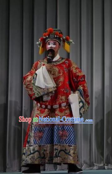 Bai Sui Gua Shuai Chinese Yue Opera Clown Male Apparels and Headwear Shaoxing Opera Chou Role Garment Costumes