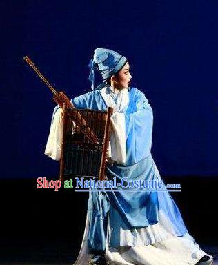 Chinese Yue Opera Xiaosheng Garment and Headwear A Chinese Ghost Story Shaoxing Opera Scholar Ning Caichen Young Male Apparels Costumes