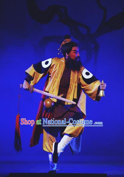 Chinese Yue Opera Taoist Priest Garment and Headwear A Chinese Ghost Story Shaoxing Opera Demon Master Yan Chixia Apparels Costumes