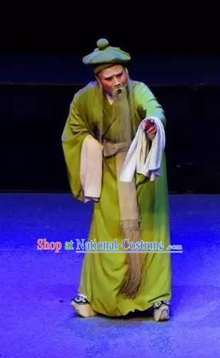 Mrs Dayi Chinese Yue Opera Elderly Male Garment Costumes and Headwear Shaoxing Opera Laosheng Old Servant Apparels