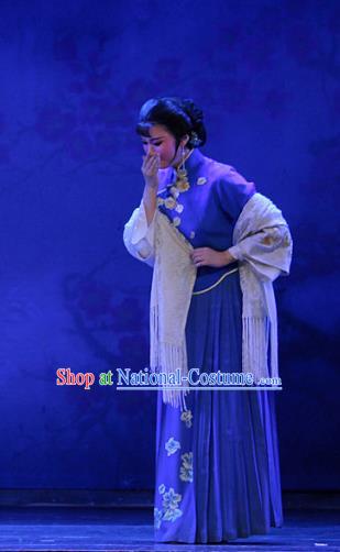 Chinese Shaoxing Opera Republic of China Lady Apparels Costumes and Headpieces The Family Yue Opera Young Mistress Dress Garment