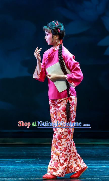 Chinese Shaoxing Opera Xiaodan Dress Apparels Costumes and Headpieces The Family Yue Opera Young Lady Ming Feng Garment