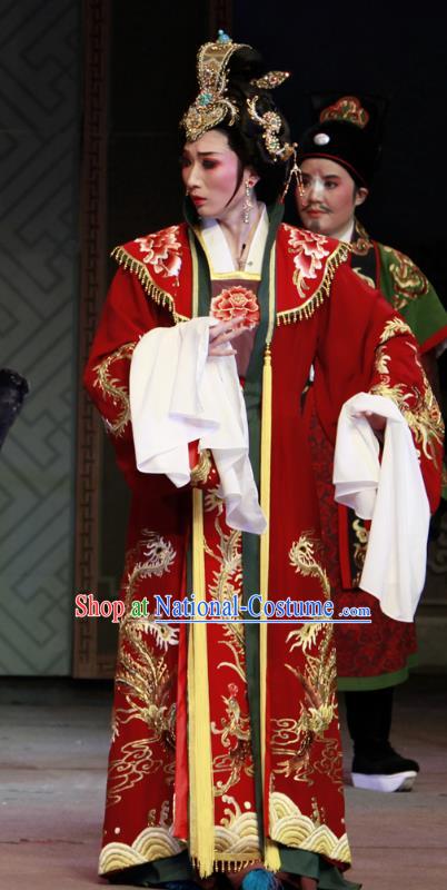 Chinese Shaoxing Opera Noble Dame Dress Costumes and Headdress Yue Opera Chun Cao Countess Garment Apparels