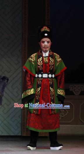 Chinese Yue Opera Clown Chun Cao Apparels Costumes and Headwear Shaoxing Opera Chou Role Garment