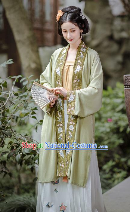 Chinese Song Dynasty Noble Female Embroidered Historical Costumes Traditional Hanfu Dress Ancient Young Lady Garment