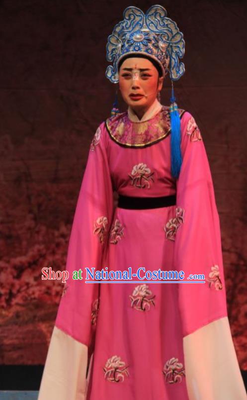 Yi Jian Zhong Qing Chinese Yue Opera Chou Role Yan Jun Garment Costumes and Headwear Shaoxing Opera Young Male Bully Apparels