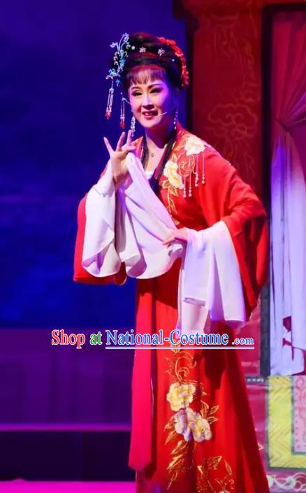 Chinese Shaoxing Opera Diva Gao Qiufang Dress Apparels Costumes and Headpieces Yi Jian Zhong Qing Yue Opera Hua Tan Garment