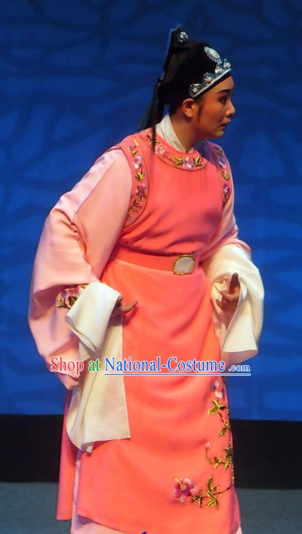 Xi Xin Ji Chinese Yue Opera Scholar Yang Wanshi Garment and Headwear Shaoxing Opera Xiaosheng Young Male Costumes