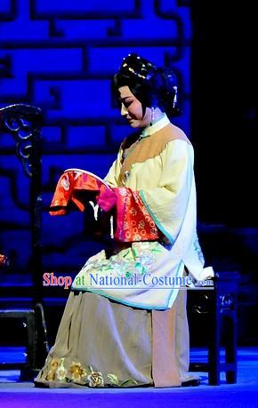 Chinese Shaoxing Opera Young Mistress Apparels Costumes and Headpieces Yue Opera Liu Hua Xi Woman Dress Garment