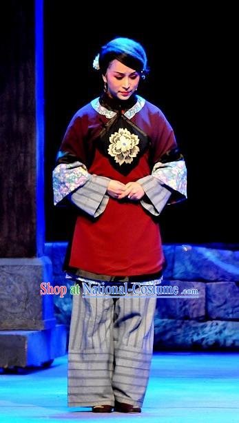 Chinese Shaoxing Opera Young Female Qiu Hua Apparels Costumes and Headdress Yue Opera Liu Hua Xi Dress Garment