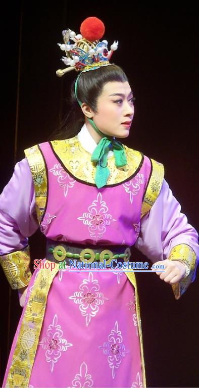 Chuan Qi Lang Zi Chinese Yue Opera Young Male Wei Ying Garment and Headwear Shaoxing Opera Noble Childe Costumes