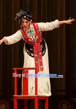 Chinese Kun Opera Young Female Dress Costumes Apparels and Headpieces Heros Kunqu Opera Country Woman Pan Jinlian Garment