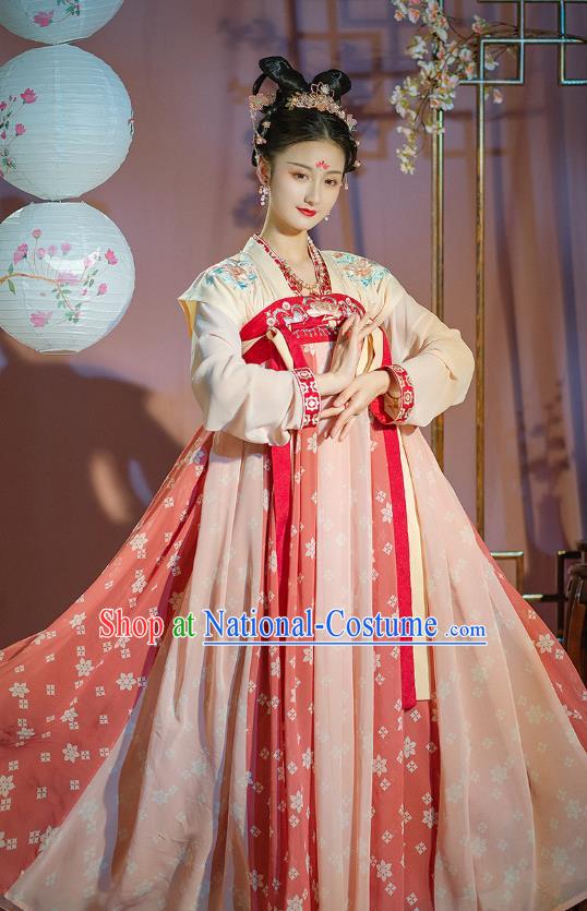 Traditional Chinese Ancient Hanfu Dress Garment Tang Dynasty Court Lady Princess Historical Costumes